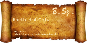Barth Szénia névjegykártya